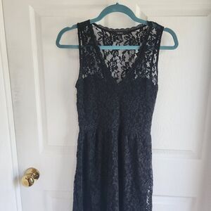 Forever 21 Black Lace V Neck Dress Size Medium